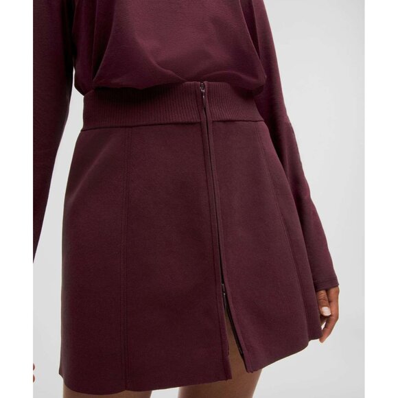 NEW Lululemon Ribbed Knit Mini Skirt Garnet Red Size Small Women's - Picture 2 of 5